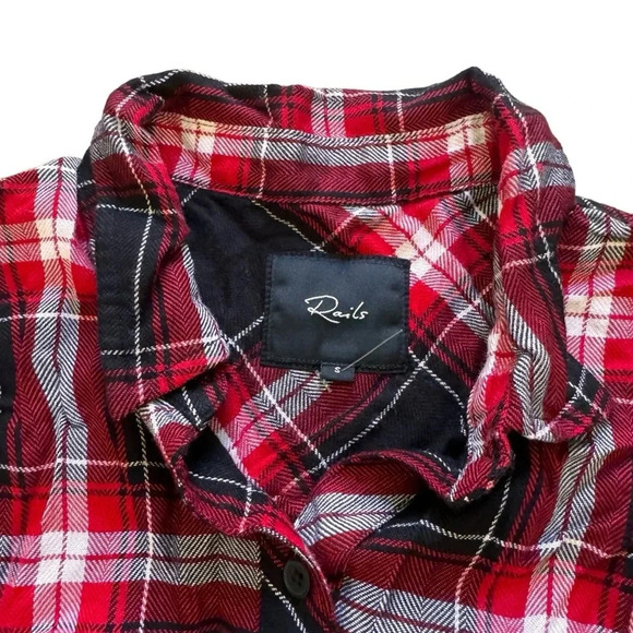 Rails Hunter Plaid Black Candy White Red Shirt Button down Long Sleeve S NWT - Picture 6 of 11
